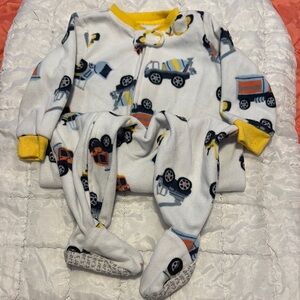 Carter's White and Yellow Footies One Piece with Playful Print
